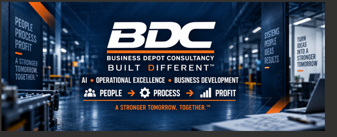 Business Depot Consultancy — Built Different. AI, Operational Excellence, Business Development. People, Process, Profit. A Stronger Tomorrow. Together.